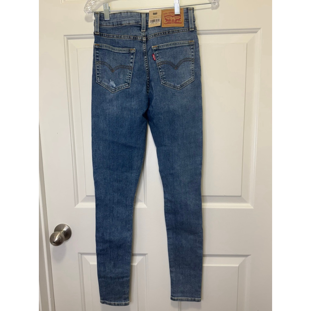 Women's Levi's 721 High Rise Distressed Skinny Jeans Size 25 - Picture 5 of 6